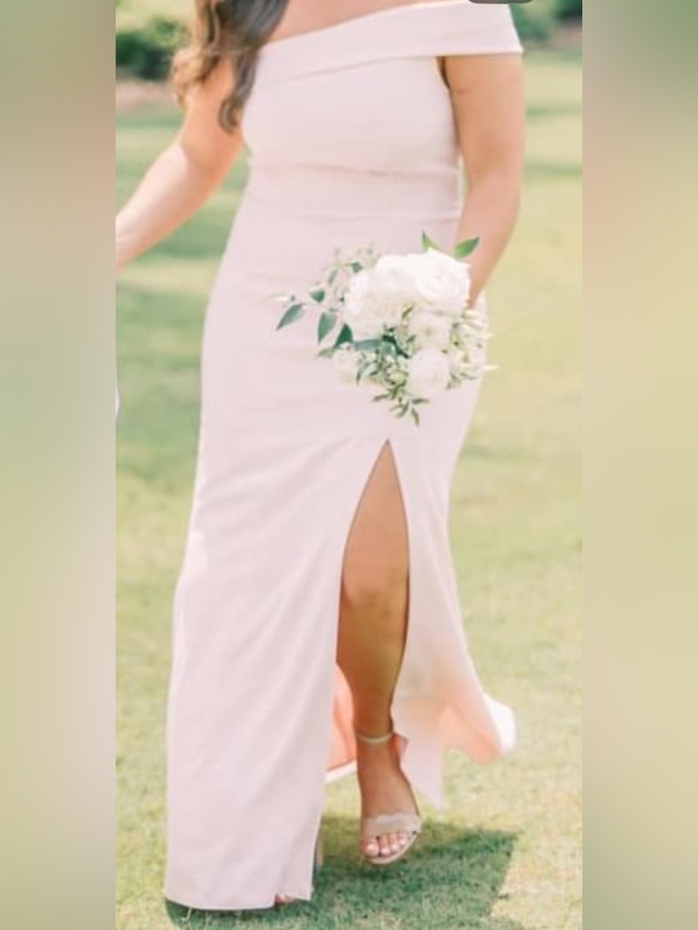 Elegant Blush Slit Maxi Dress